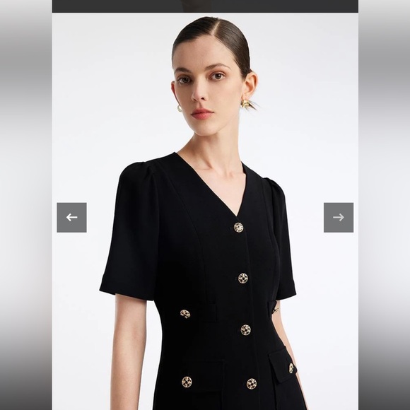 Goelia 1995 Black Triacetate Button Front Mini Dress - Picture 6 of 16